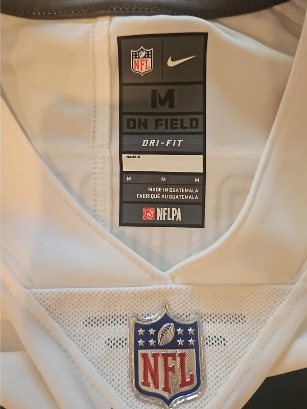 Nike White Football Jersey with Navy & Orange Accents - #10